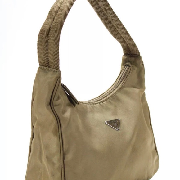 Vintage Prada Nylon Hobo Bag In Camel Color - Picture 3 of 4